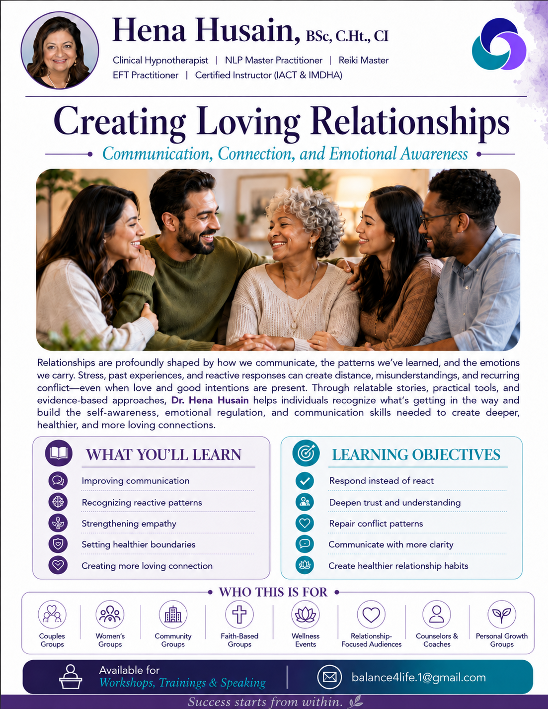 One-pager for Creating Loving Relationships