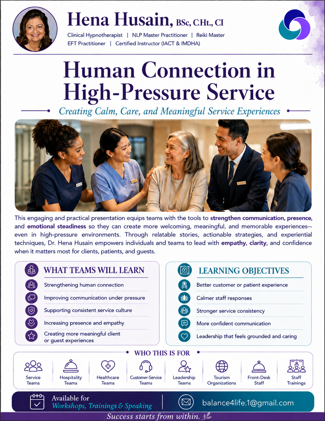 One-pager for Human Connection in High-Pressure Service